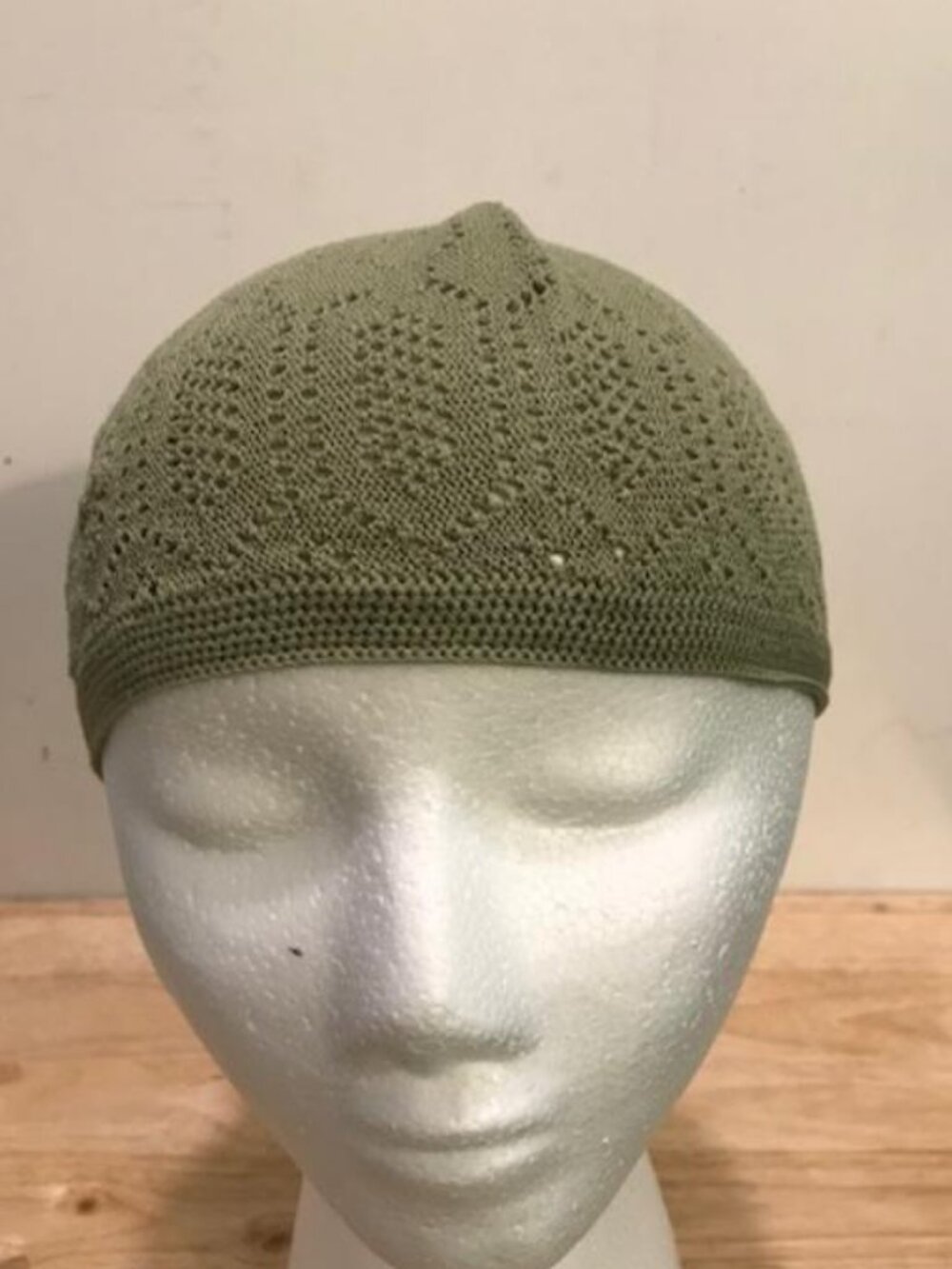 Back To School Turkish Knit Cotton Kufi Mercan Skull Cap Olive Green